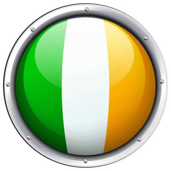 Ireland flag on round badge — Stock Vector