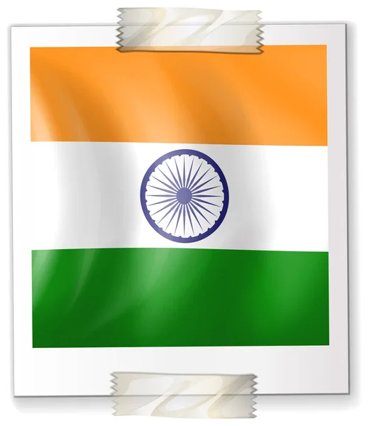 Diseño de la bandera de India sobre papel — Vector de stock