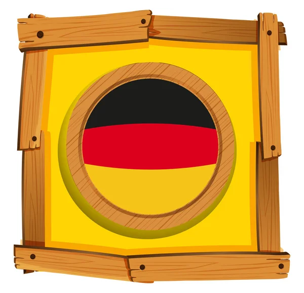 Drapeau Allemagne sur cadre carré — Image vectorielle