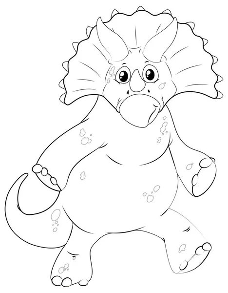 Doodle animal para dinossauro com chifre afiado —  Vetores de Stock