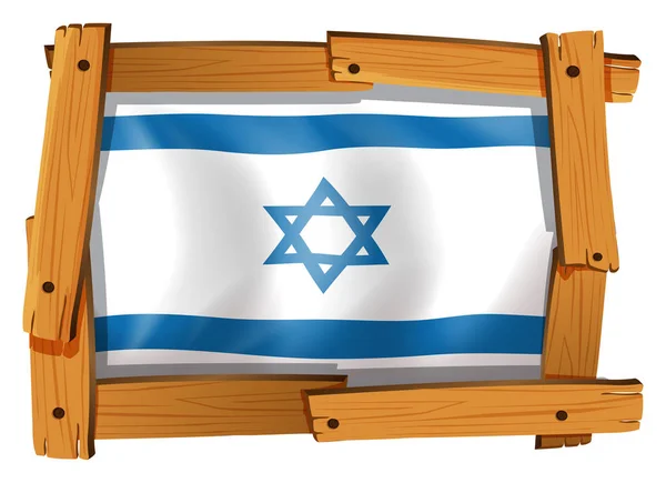 Israel flag design on square badge — Stock Vector