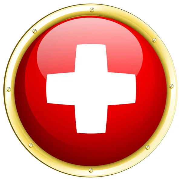 Bandiera svizzera sul distintivo rotondo — Vettoriale Stock