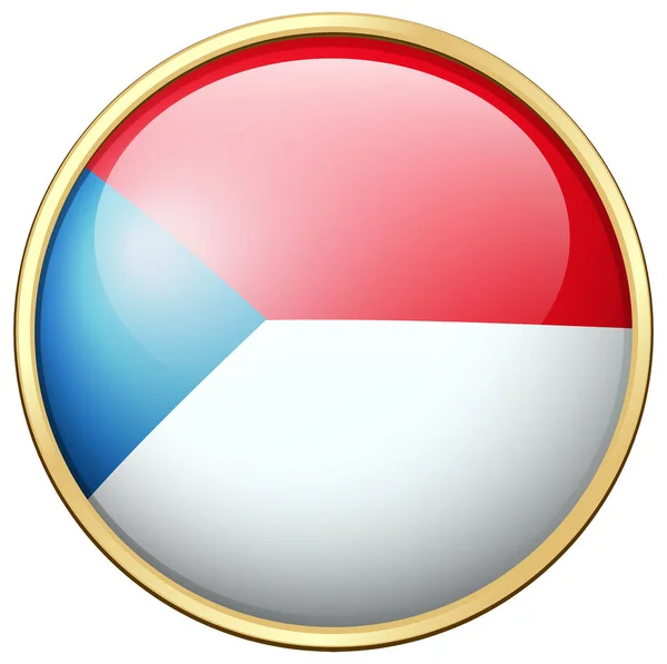 Bandeira da República Checa em crachá redondo — Vetor de Stock