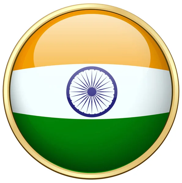 India flag design on round badge — Stock Vector