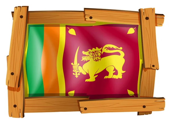 斯里兰卡国旗在木框 — 图库矢量图片