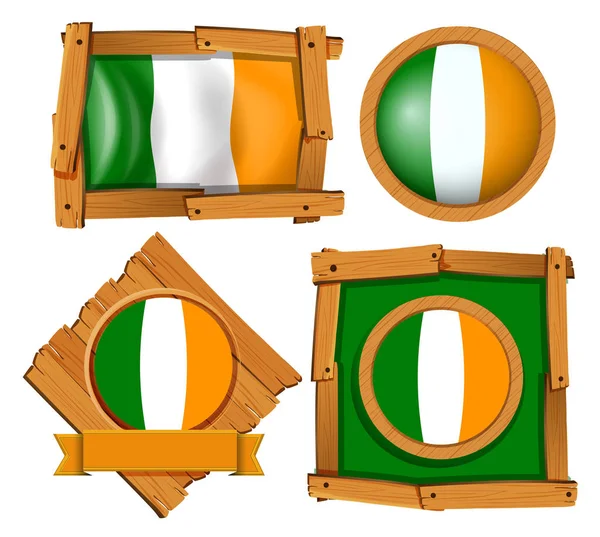 Conception de cadre pour drapeau d'Irlande — Image vectorielle