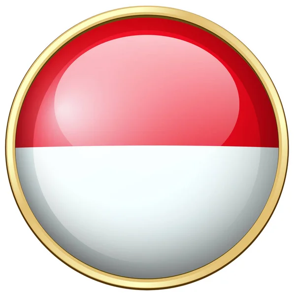 Vlag van Indonesië op ronde badge — Stockvector