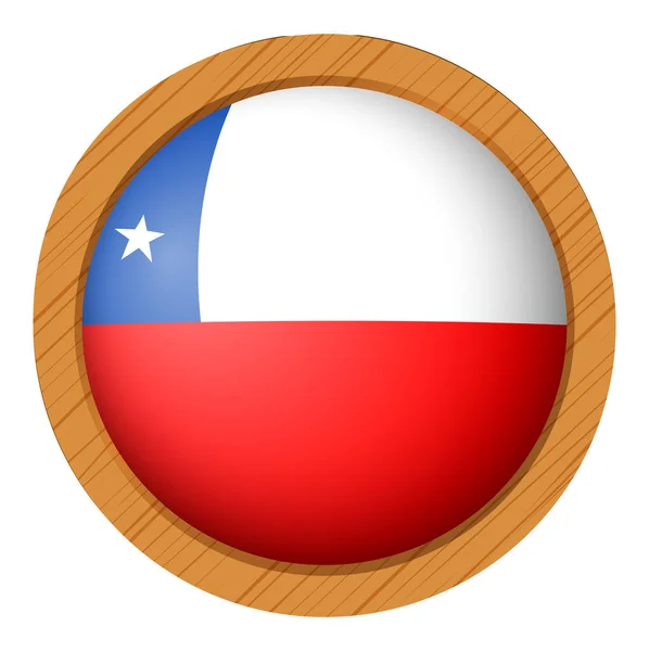 Chile flag on round button — Stock Vector