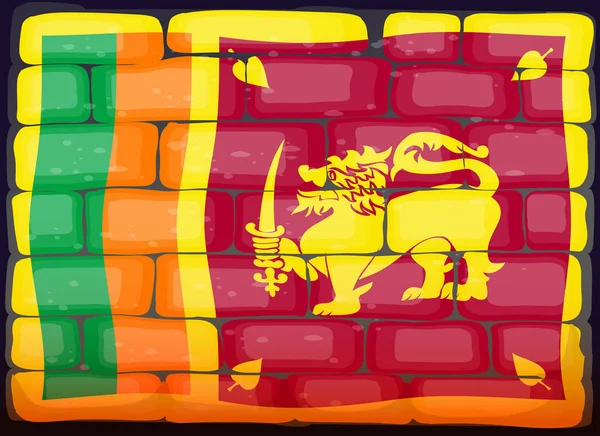 Brickwall Sri Lanka bayrağı — Stok Vektör