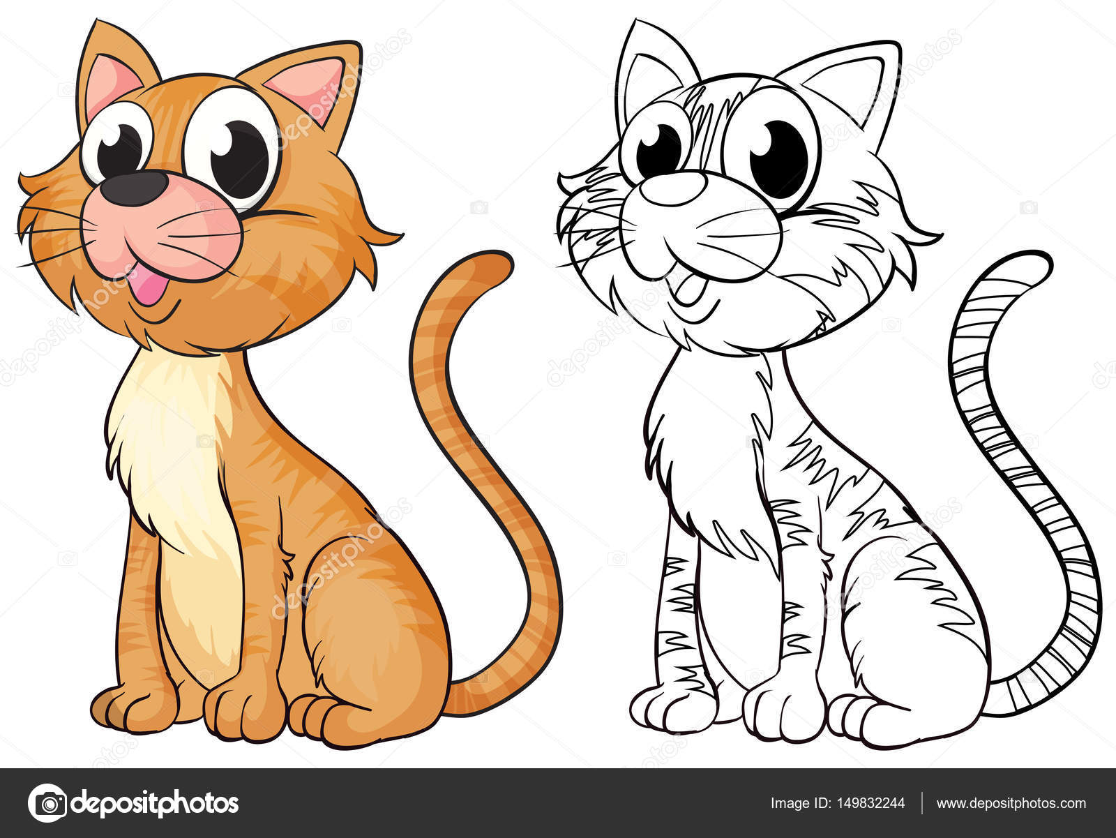 귀여운 고양이 위한 동물 개요 스톡 벡터 - ©interactimages 149832244, image size:1600x1201