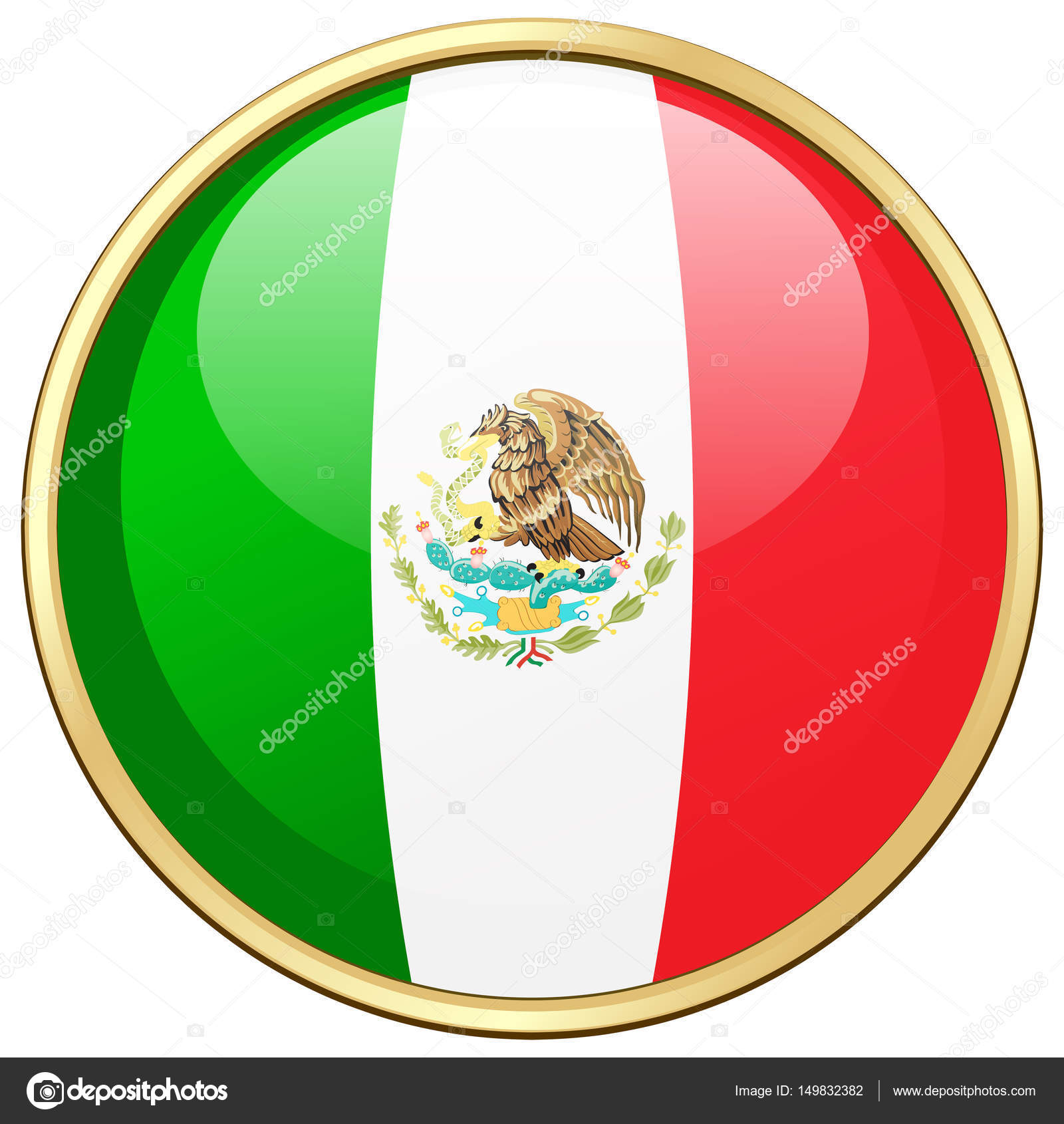 墨西哥国旗上圆框图库矢量图©interactimages 149832382, image size:970x1024
