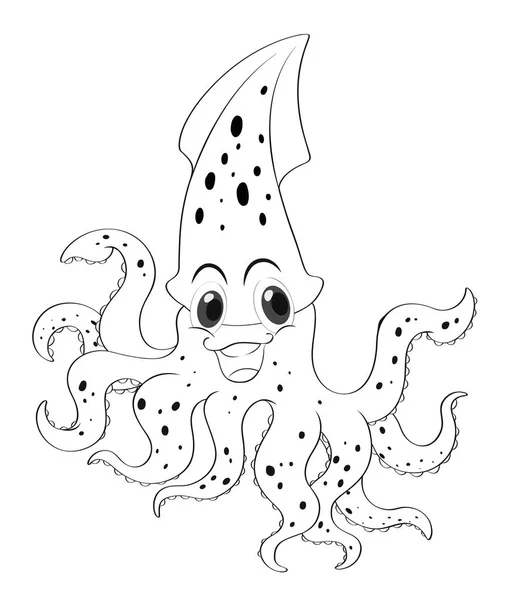 Animal outline for squid — Stock Vector