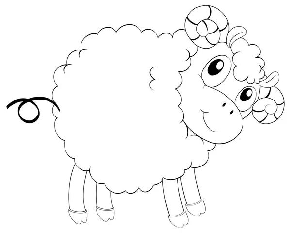 Animal outline for cute sheep — Stock Vector