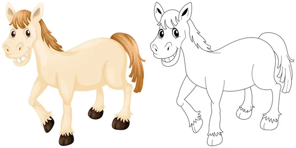 幸せな馬の動物の概要 — ストックベクタ