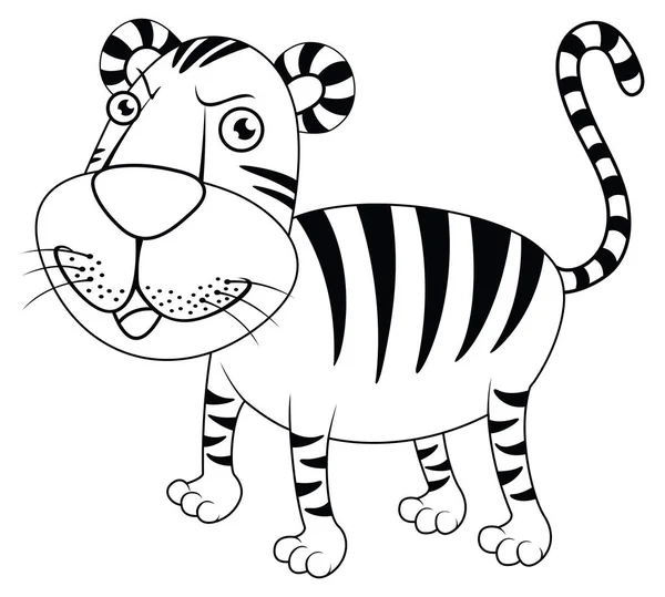 Zarys Zwierzęta Tygrys — Wektor stockowy