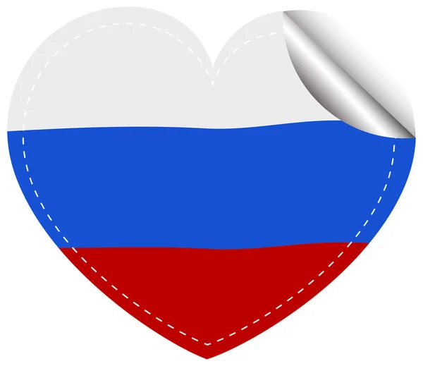Bandera de Rusia en forma de corazón — Vector de stock