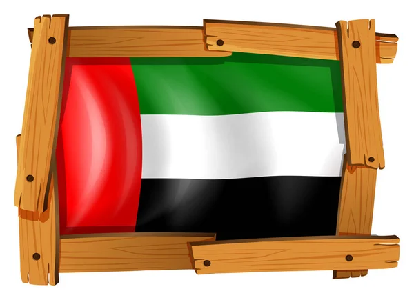 Flagge der Arabischen Emirate in Holzrahmen — Stockvektor