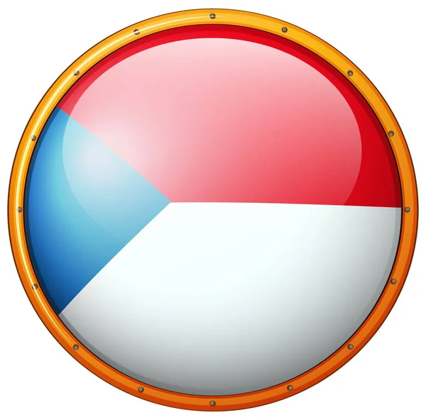 Bandera de República Checa en marco redondo — Vector de stock