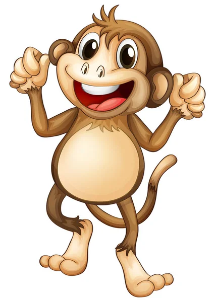 Happy monkey dancing alone — Stock Vector