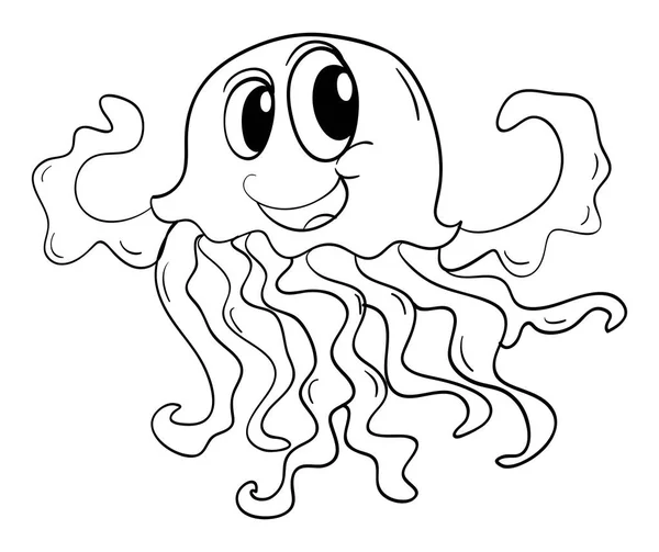 Animal outline for jellyfish — Stock Vector