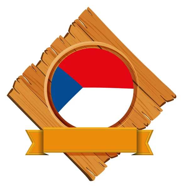 Vlag van Tsjechië op een houten bord — Stockvector