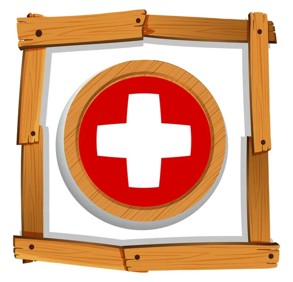 Swiss flag on round button — Stock Vector