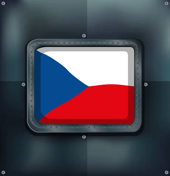 Czech Republic flag on square frame — Stock Vector