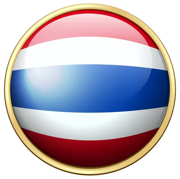 Thailand flag on round badge — Stock Vector