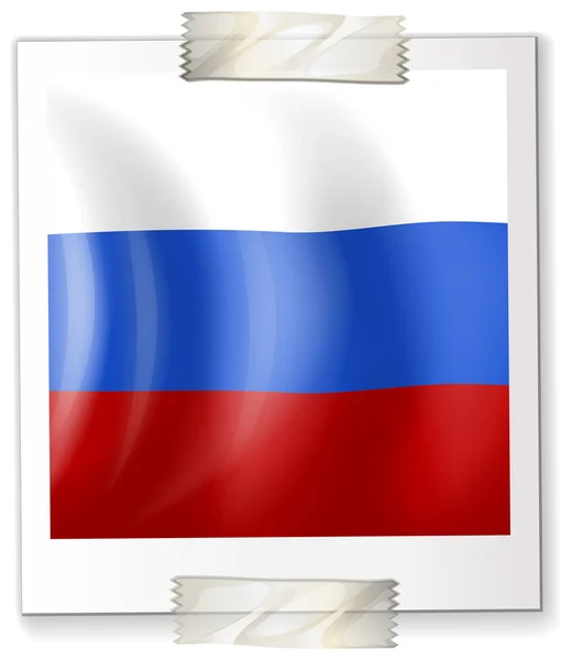 Russia flag on square paper — Stock Vector