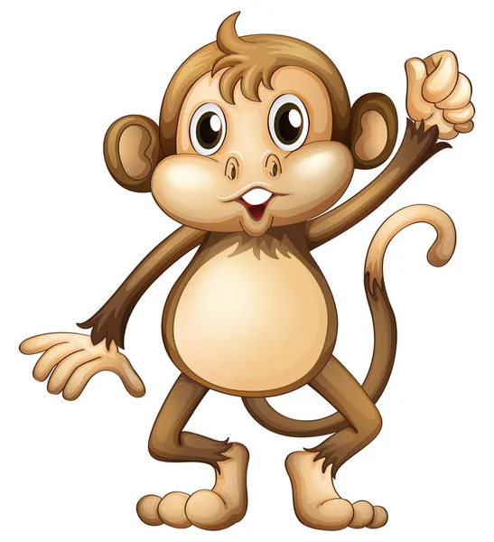 Wild monkey with hand up — Stock Vector