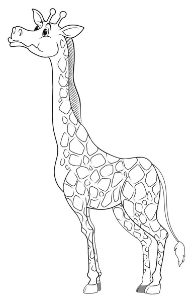 Doodle djur tecken för giraff — Stock vektor