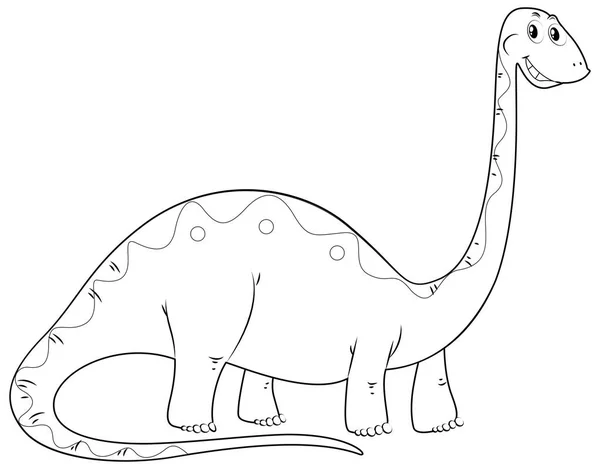 恐龙长脖子的动物纲要 — 图库矢量图片