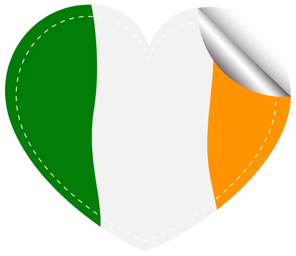 Irlanda bandiera a forma di cuore — Vettoriale Stock