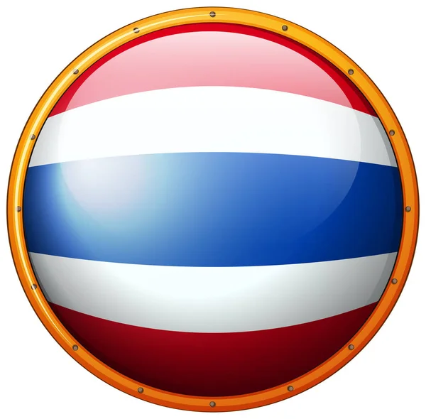 Thailand flag on round button — Stock Vector