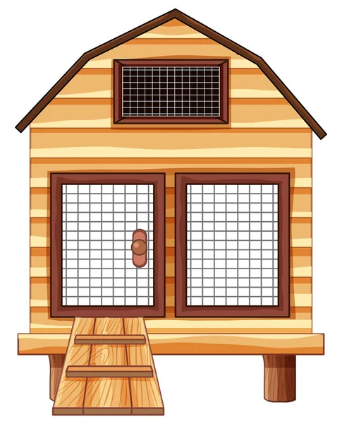 Chicken coop made of wood — Stock Vector