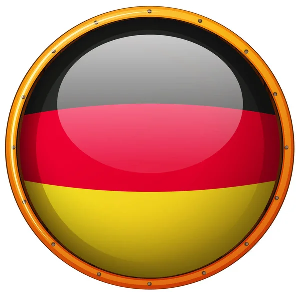 Duitsland-vlag op de ronde knop — Stockvector