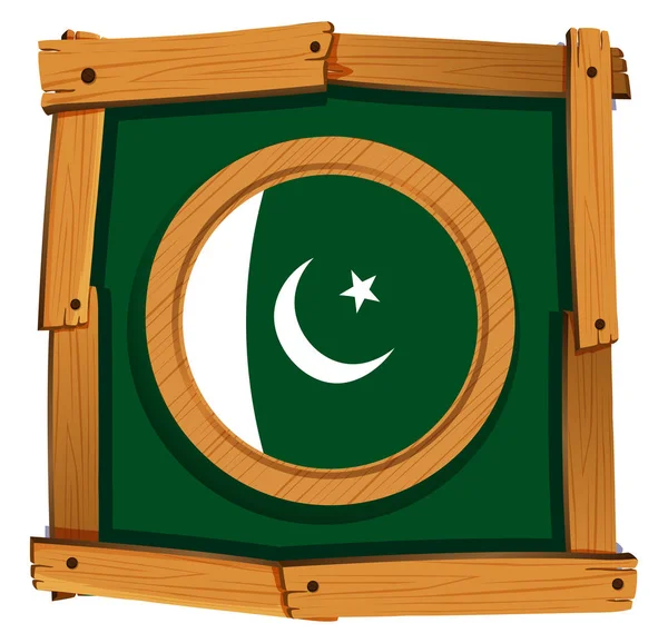 Bandera de Pakistán en marco redondo — Archivo Imágenes Vectoriales
