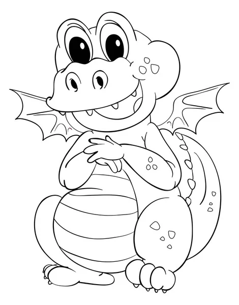 Doodle personaje animal para dragón — Archivo Imágenes Vectoriales