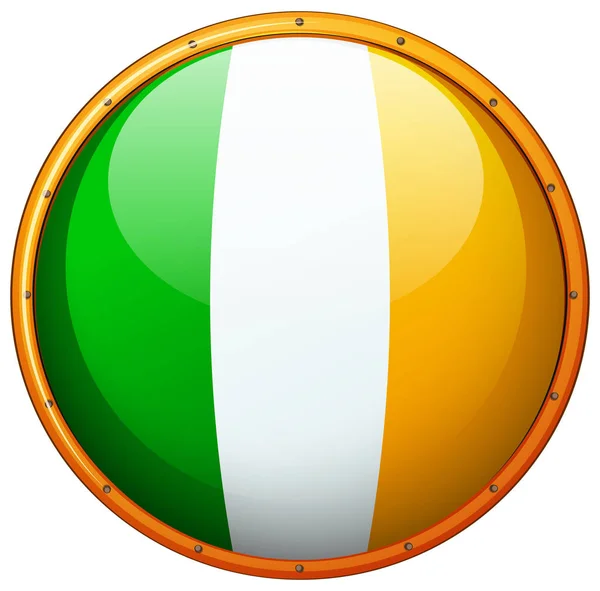 İrlanda bayrağı yuvarlak düğmesini — Stok Vektör
