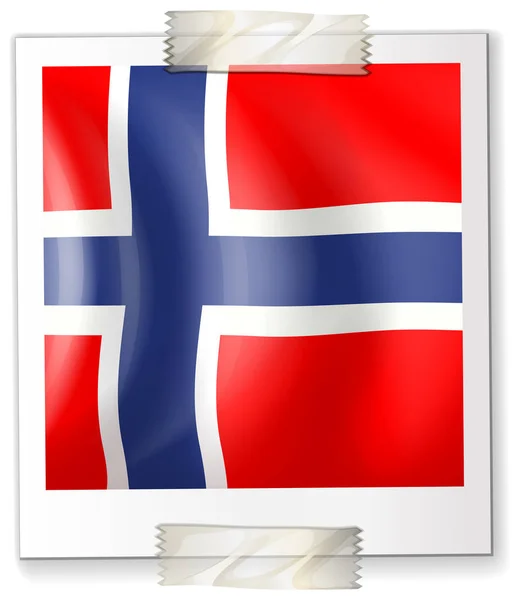 Bandeira da Noruega em papel quadrado — Vetor de Stock