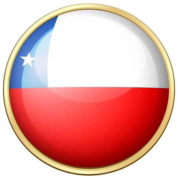 Chile flag on round frame — Stock Vector