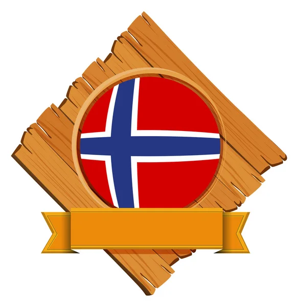 Bandera de Noruega sobre tabla de madera — Archivo Imágenes Vectoriales