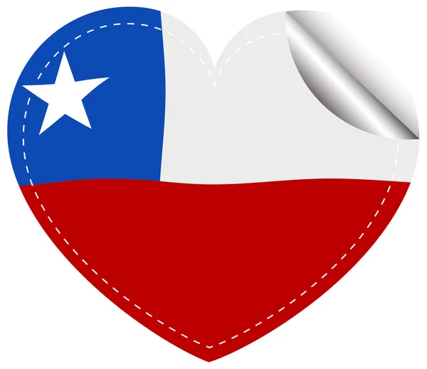 Chile flag in heart shape — Stock Vector