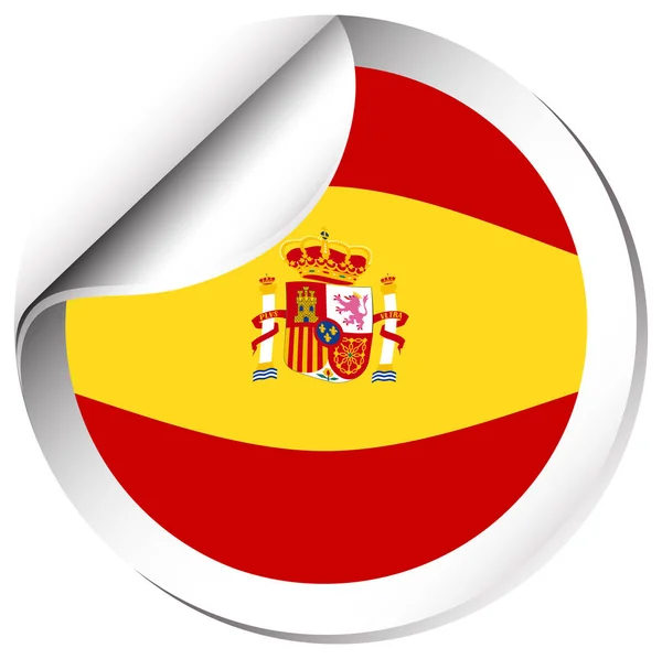 Spain flag on round badge — Stock Vector