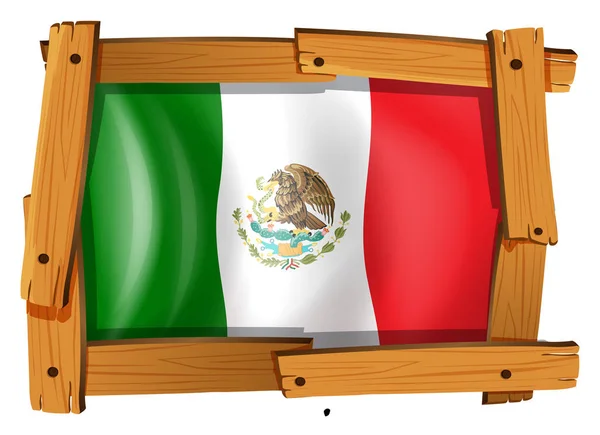 Mexico vlag in houten frame — Stockvector