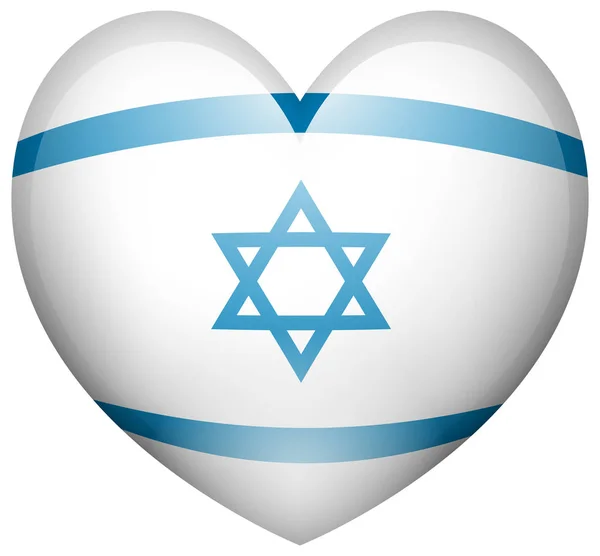 Σημαία Ισραήλ σε σχήμα καρδιάς — Διανυσματικό Αρχείο