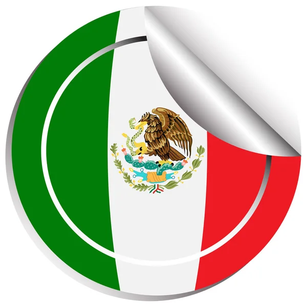 Bandera de México en diseño de pegatina — Vector de stock