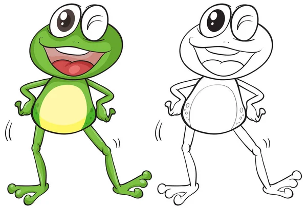 Animal outline for silly frog — Stock Vector