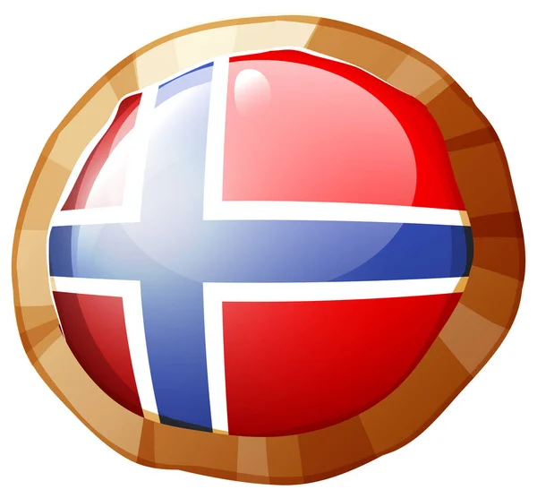 Norway flag on round frame — Stock Vector