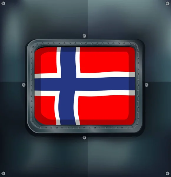 Bandiera Norvegia in cornice quadrata — Vettoriale Stock